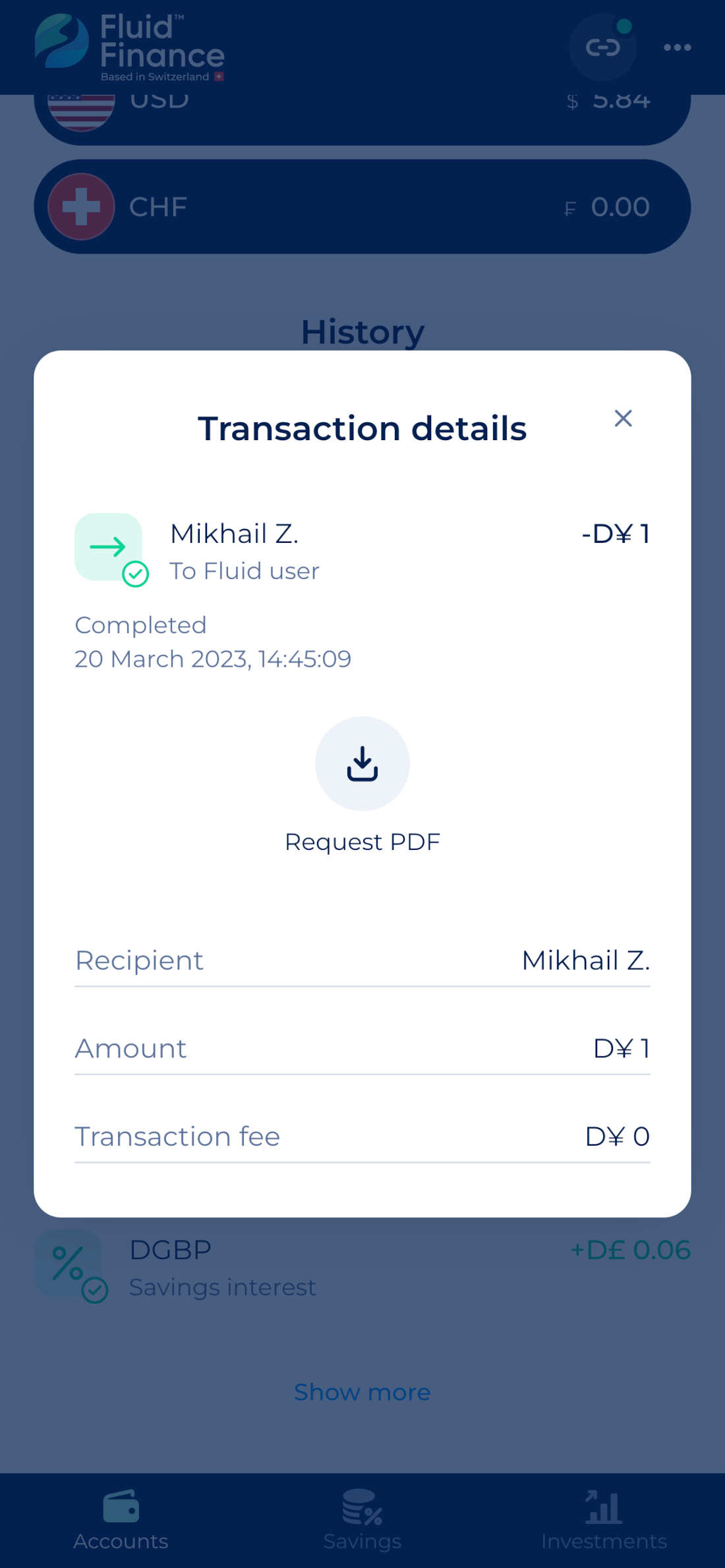 PDF transaction statement