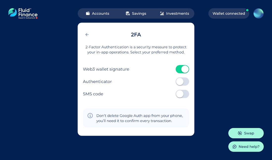 2FA preferences