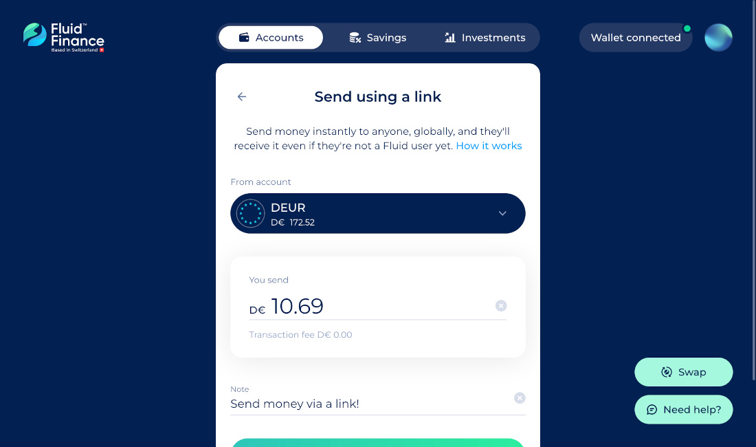 Send money by link